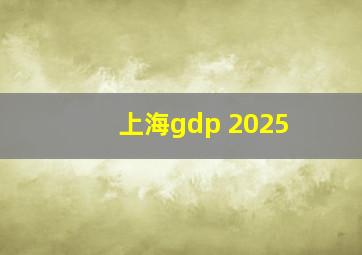 上海gdp 2025